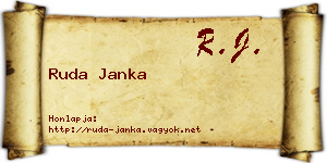 Ruda Janka névjegykártya